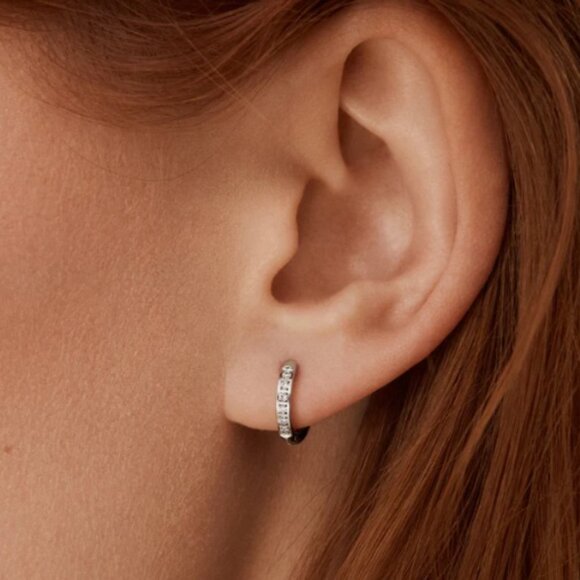 MIA - Mini Stacks Chic Huggie Earrings - 8mm - Stainless Steel - NWT - Picture 2 of 2